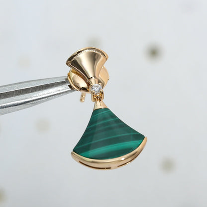 [Ornora Jewelry]DREAM MALACHITE PINK GOLD EARRINGS