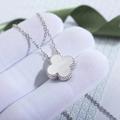 [Ornora Jewelry]CLOVER  15MM DIAMOND LASER NECKLACE SILVER