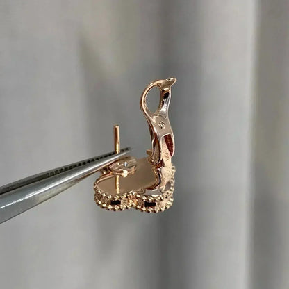 [Ornora Jewelry]CLOVER MEDIUM 1 MOTIFS  PINK MOP DIAMOND EARRINGS