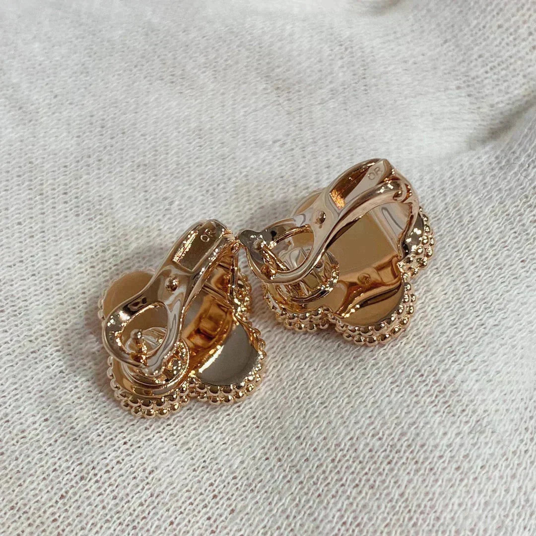 [Ornora Jewelry]CLOVER MEDIUM 1 MOTIFS CARNELIAN  DIAMOND earrings