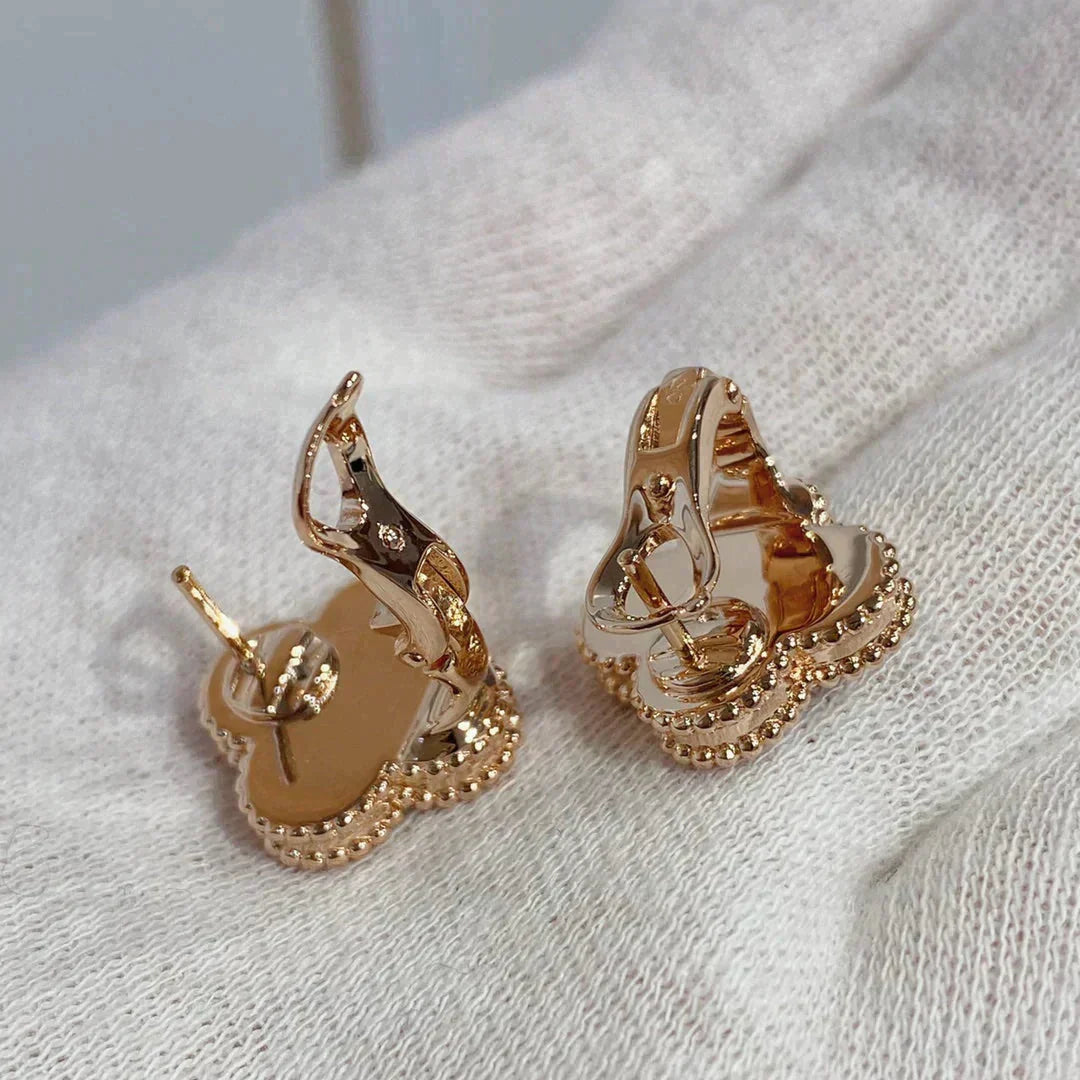 [Ornora Jewelry]CLOVER MEDIUM 1 MOTIFS CARNELIAN  DIAMOND earrings