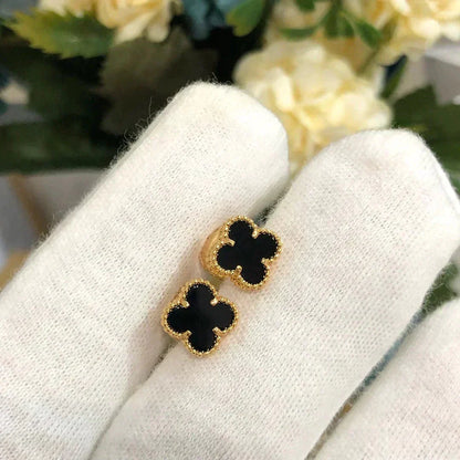[Ornora Jewelry]CLOVER MINI 9.5MM BLACK MOP EARRINGS