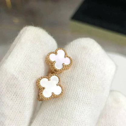[Ornora Jewelry]CLOVER MINI 9.5MM WHITE MOP EARRINGS