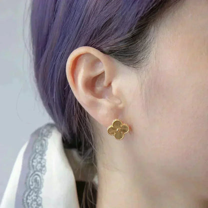 [Ornora Jewelry]CLOVER MEDIUM 1 MOTIFS LASER EARRINGS