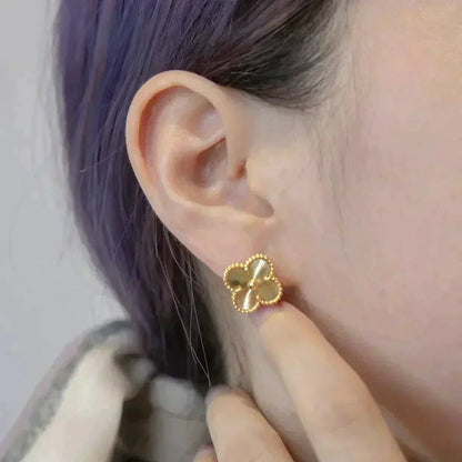 [Ornora Jewelry]CLOVER MEDIUM 1 MOTIFS LASER EARRINGS