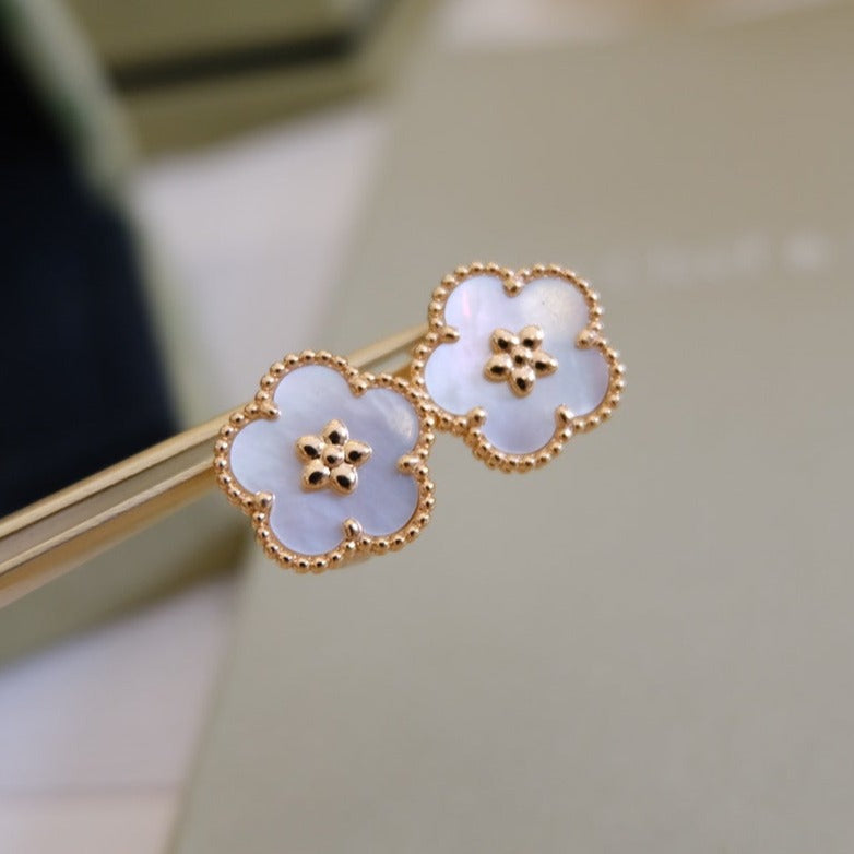 [Ornora Jewelry]LUCKY PINK GOLD WHITE MOP EARRINGS