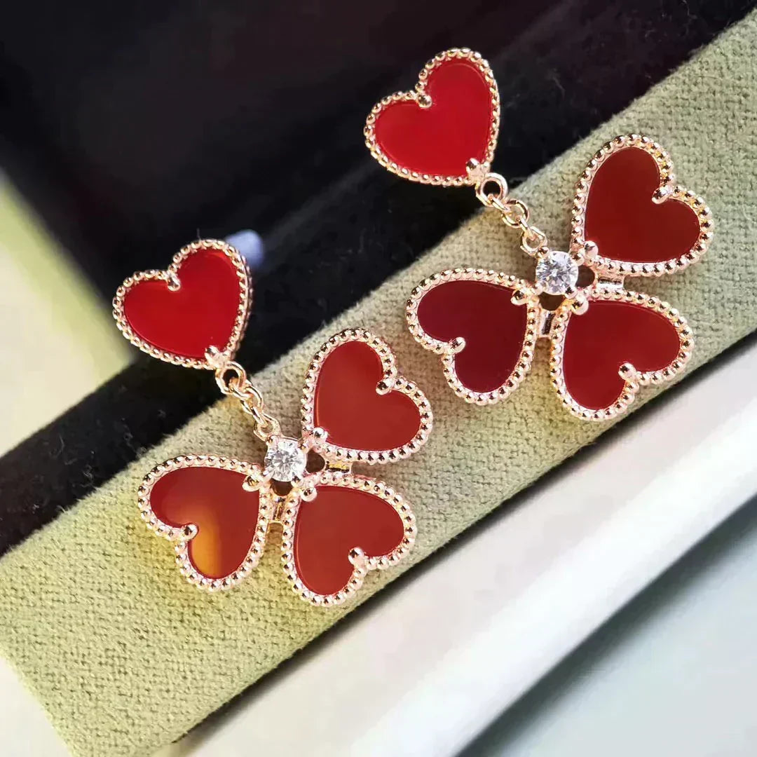 [Ornora Jewelry]SWEET CLOVER CARNELIAN EARRINGS