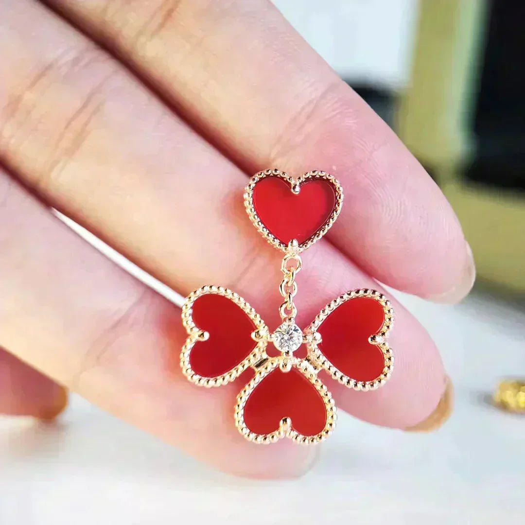 [Ornora Jewelry]SWEET CLOVER CARNELIAN EARRINGS