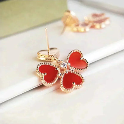 [Ornora Jewelry]SWEET CLOVER CARNELIAN EARRINGS