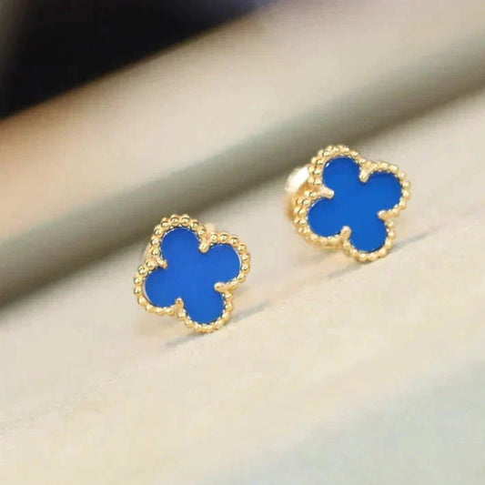 [Ornora Jewelry]CLOVER MINI 9.5MM TURQUOISE EARRINGS