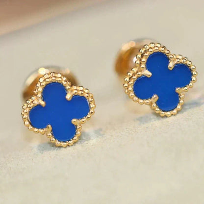 [Ornora Jewelry]CLOVER MINI 9.5MM TURQUOISE EARRINGS