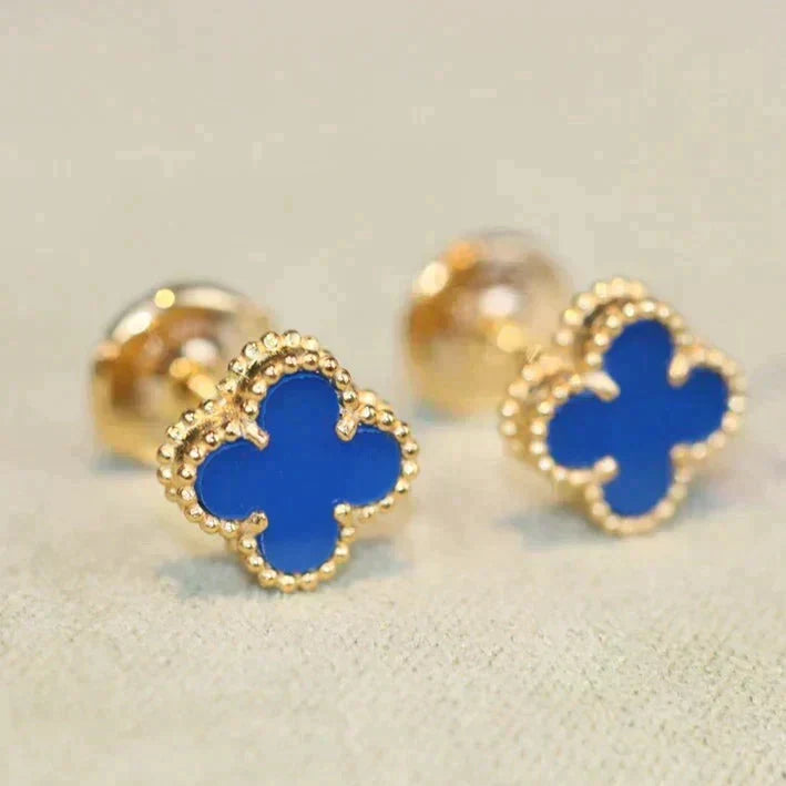 [Ornora Jewelry]CLOVER MINI 9.5MM TURQUOISE EARRINGS
