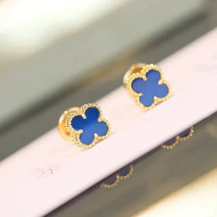 [Ornora Jewelry]CLOVER MINI 9.5MM TURQUOISE EARRINGS