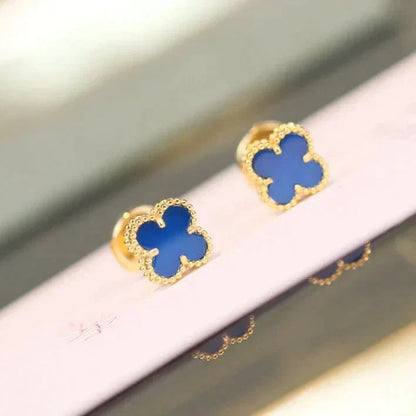 [Ornora Jewelry]CLOVER MINI 9.5MM TURQUOISE EARRINGS