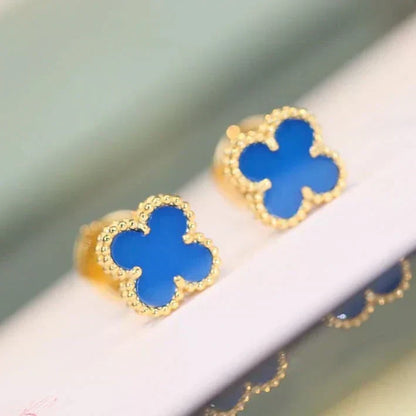 [Ornora Jewelry]CLOVER MINI 9.5MM TURQUOISE EARRINGS