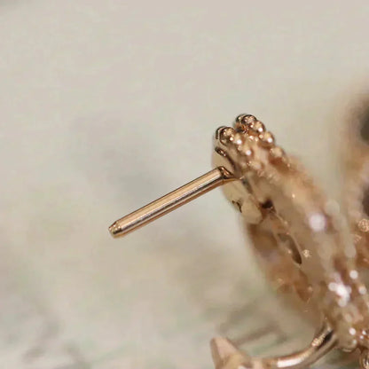 [Ornora Jewelry]CLOVER MEDIUM 1 MOTIFS FUll DIAMOND EARRINGS