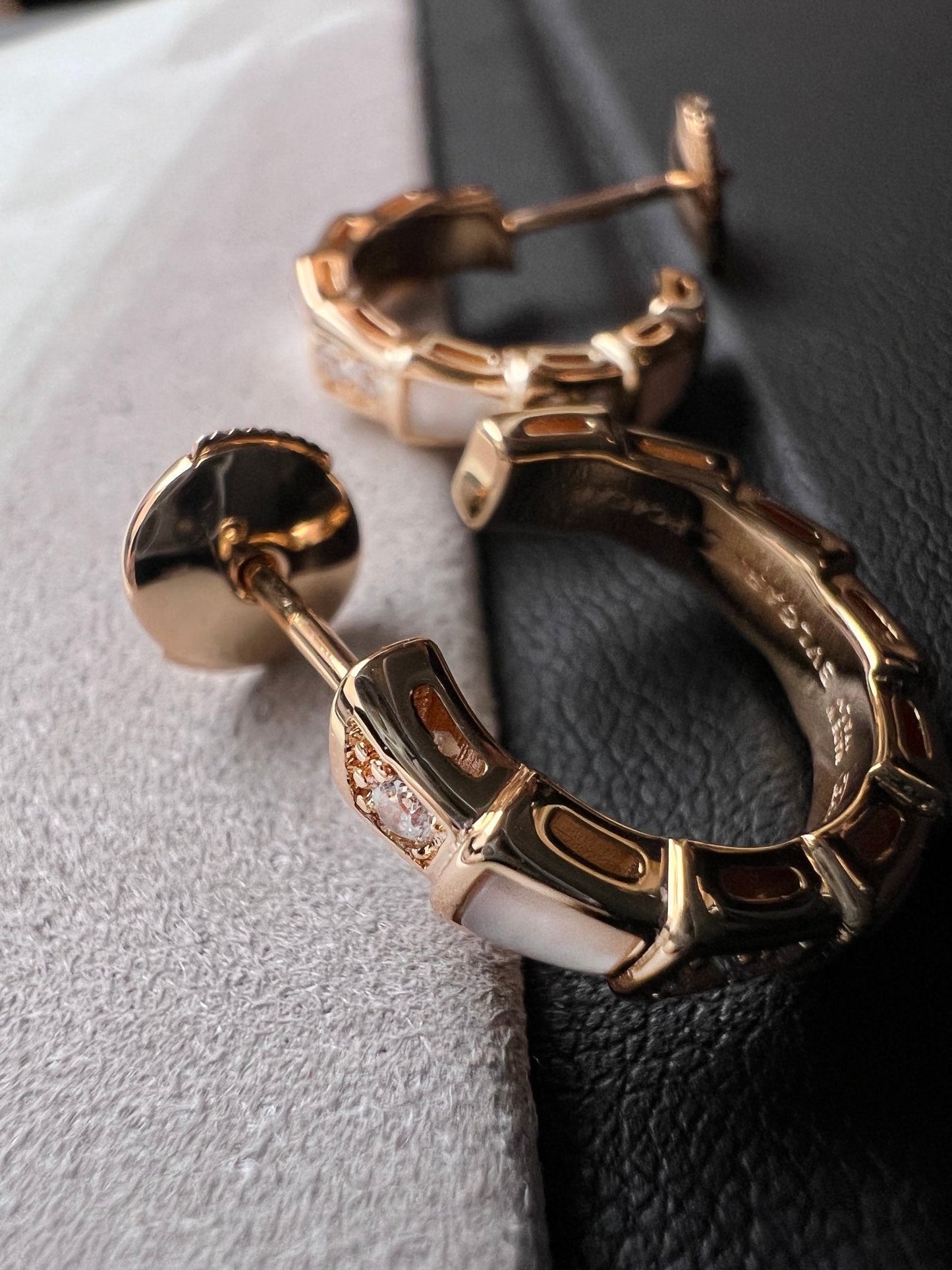 [Ornora Jewelry]SERPENTI MOP PINK GOLD EARRINGS