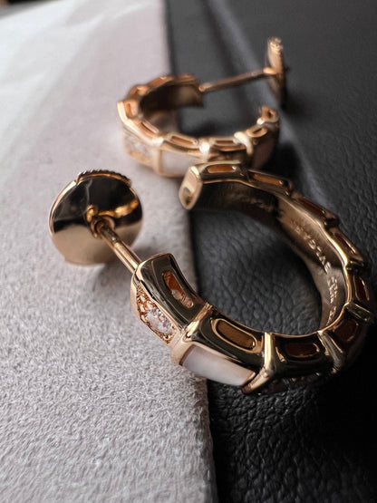[Ornora Jewelry]SERPENTI MOP PINK GOLD EARRINGS