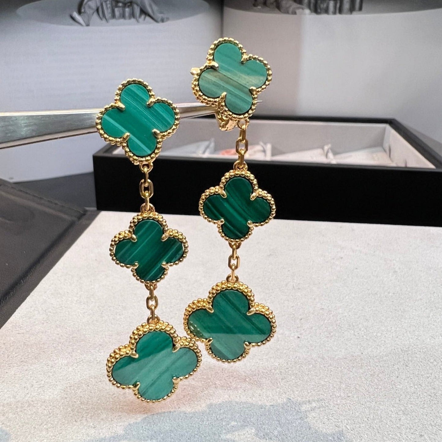 [Ornora Jewelry]CLOVER MALACHITE 3 MOTIFS GOLD