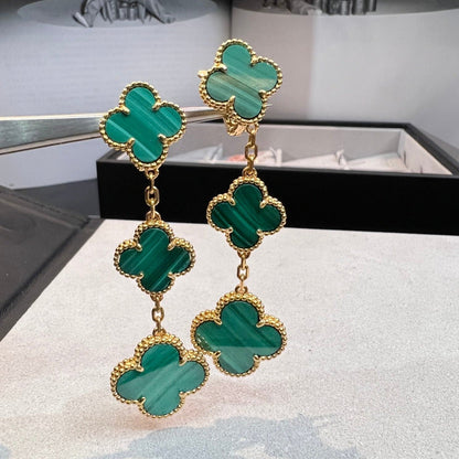 [Ornora Jewelry]CLOVER MALACHITE 3 MOTIFS GOLD