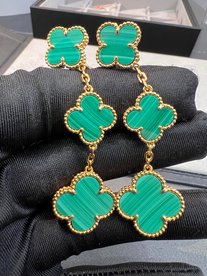 [Ornora Jewelry]CLOVER MALACHITE 3 MOTIFS GOLD