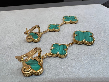 [Ornora Jewelry]CLOVER MALACHITE 3 MOTIFS GOLD