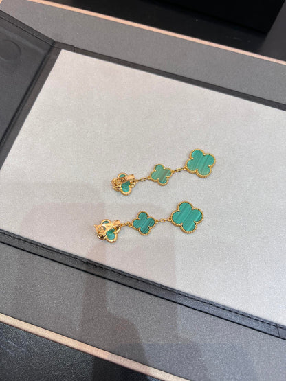 [Ornora Jewelry]CLOVER MALACHITE 3 MOTIFS GOLD