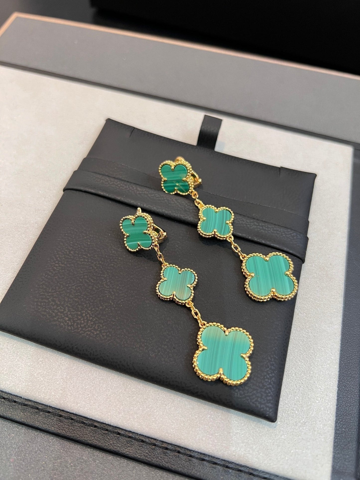 [Ornora Jewelry]CLOVER MALACHITE 3 MOTIFS GOLD