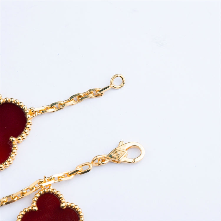 [Ornora Jewelry]CLOVER BRACELET 5 MOTIFS CARNELIAN TIGER EYE