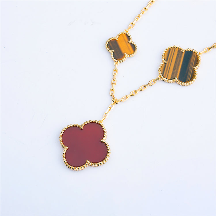 [Ornora Jewelry]CLOVER BRACELET 5 MOTIFS CARNELIAN TIGER EYE