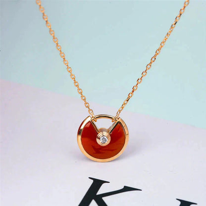 [Ornora Jewelry]AMULETTE GOLD CARNELIAN ONYX NECKLACE