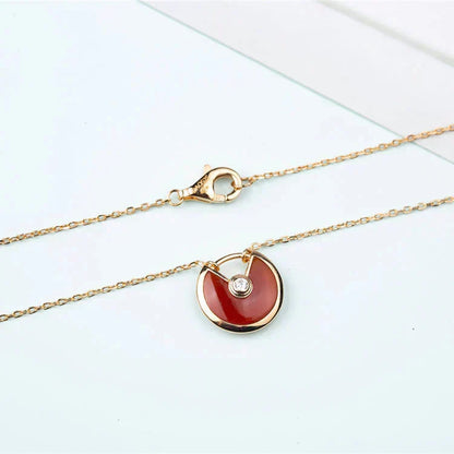 [Ornora Jewelry]AMULETTE GOLD CARNELIAN ONYX NECKLACE