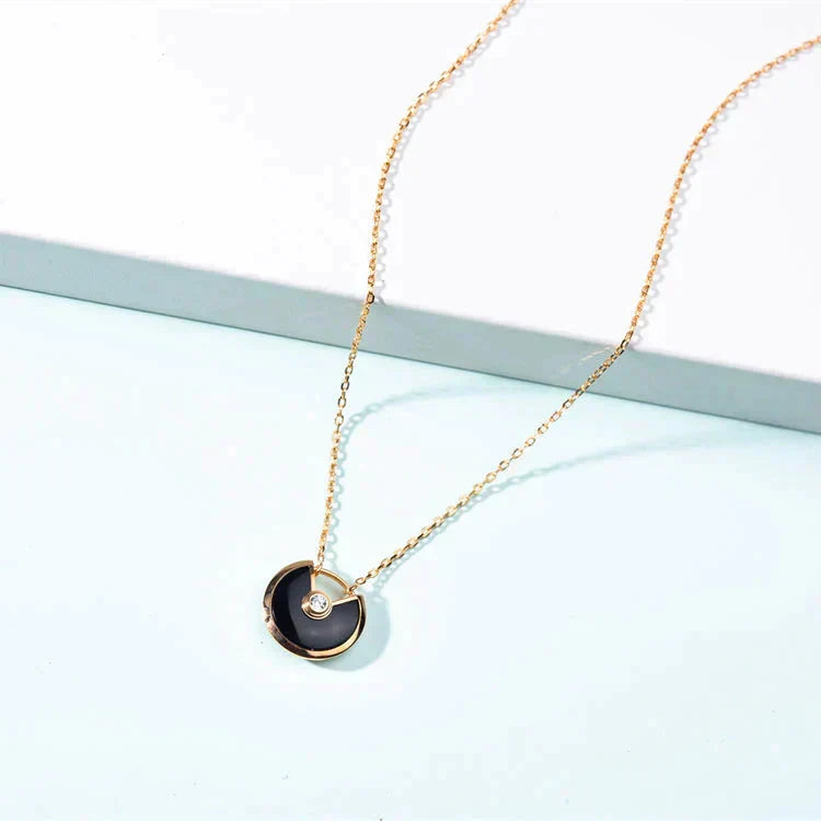 [Ornora Jewelry]AMULETTE GOLD CARNELIAN ONYX NECKLACE