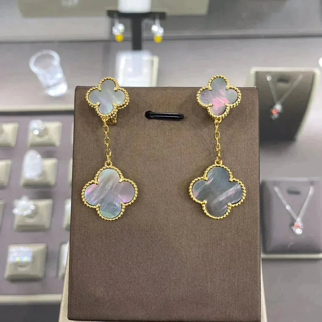 [Ornora Jewelry]CLOVER 2 MOTIFS  EARRINGS (MULTIPLE CHOICESC