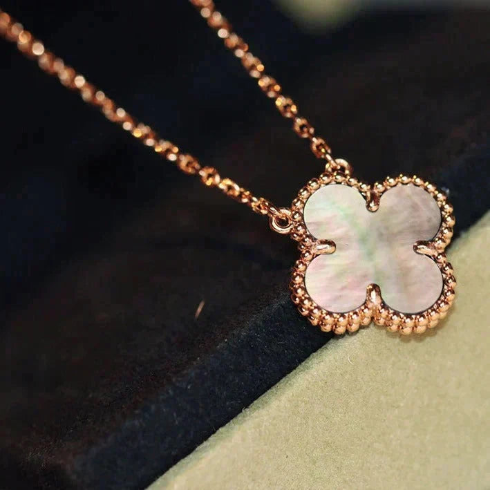 [Ornora Jewelry]CLOVER 15MM  GRAY MOTHER OF PEARL NECKLACE