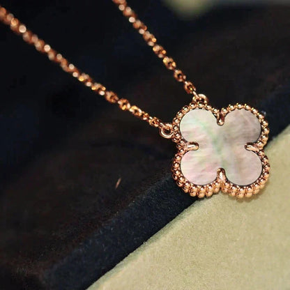 [Ornora Jewelry]CLOVER 15MM  GRAY MOTHER OF PEARL NECKLACE