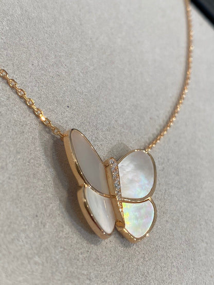 [Ornora Jewelry]BUTTERFLY GOLD MOP DIAMOND NECKLACE