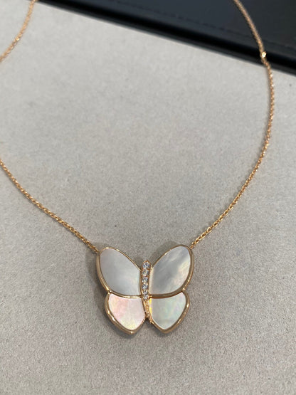 [Ornora Jewelry]BUTTERFLY GOLD MOP DIAMOND NECKLACE