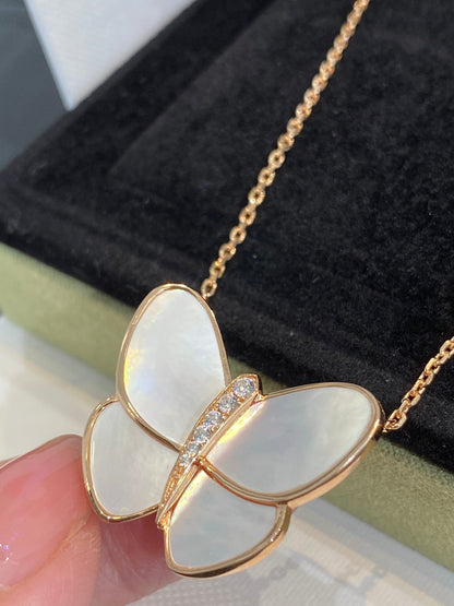 [Ornora Jewelry]BUTTERFLY GOLD MOP DIAMOND NECKLACE