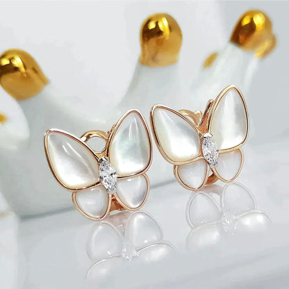 [Ornora Jewelry]BUTTERFLY MOP DIAMOND EARRINGS