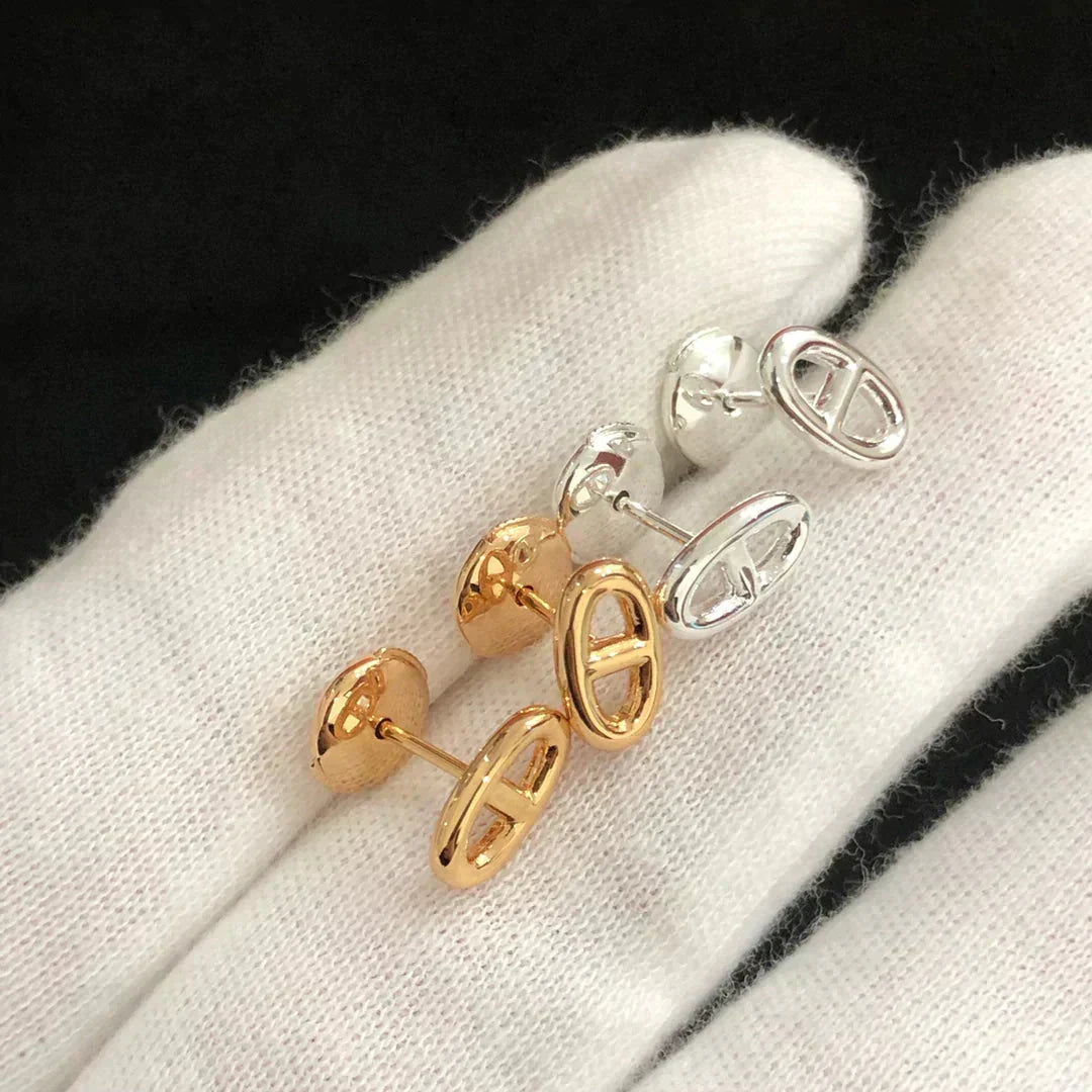 [Ornora Jewelry]CHAINE SMALL EARRINGS GOLD AND SILVER