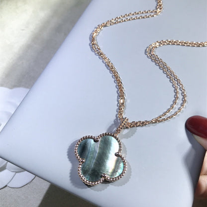 [Ornora Jewelry]CLOVER 25MM GOLD DARK MOP BIG CLOVER NECKLACE