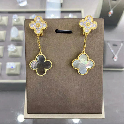 [Ornora Jewelry]CLOVER  2 MOTIFS  DIAMOND  EARRINGS (MULTIPLE CHOICESç´
