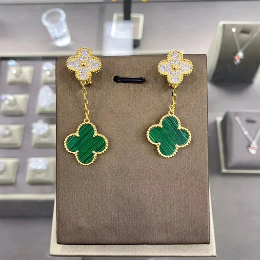 [Ornora Jewelry]CLOVER  2 MOTIFS  DIAMOND  EARRINGS (MULTIPLE CHOICESç´
