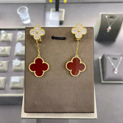 [Ornora Jewelry]CLOVER  2 MOTIFS  DIAMOND  EARRINGS (MULTIPLE CHOICESç´