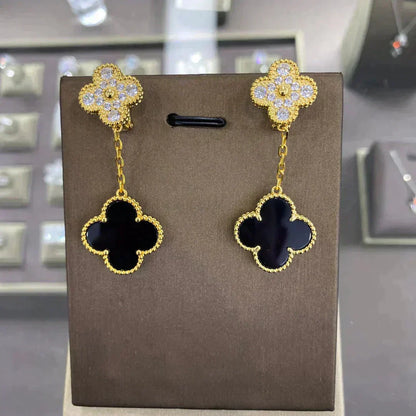 [Ornora Jewelry]CLOVER  2 MOTIFS  DIAMOND  EARRINGS (MULTIPLE CHOICESç´
