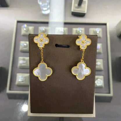 [Ornora Jewelry]CLOVER  2 MOTIFS  DIAMOND  EARRINGS (MULTIPLE CHOICESç´