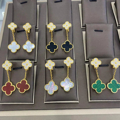 [Ornora Jewelry]CLOVER  2 MOTIFS  DIAMOND  EARRINGS (MULTIPLE CHOICESç´