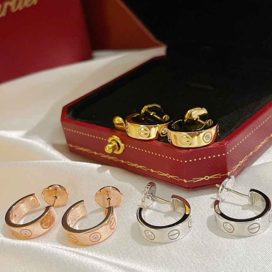 [Ornora Jewelry]LOVE EARRINGS 5.7MM 2 DIAMONDS