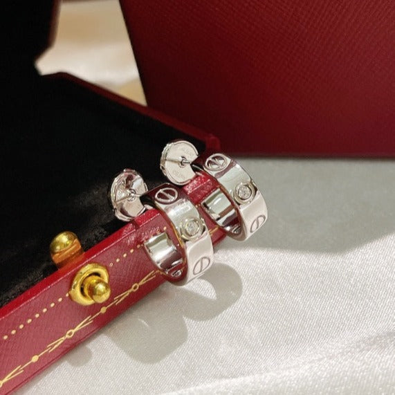[Ornora Jewelry]LOVE EARRINGS 5.7MM 2 DIAMONDS